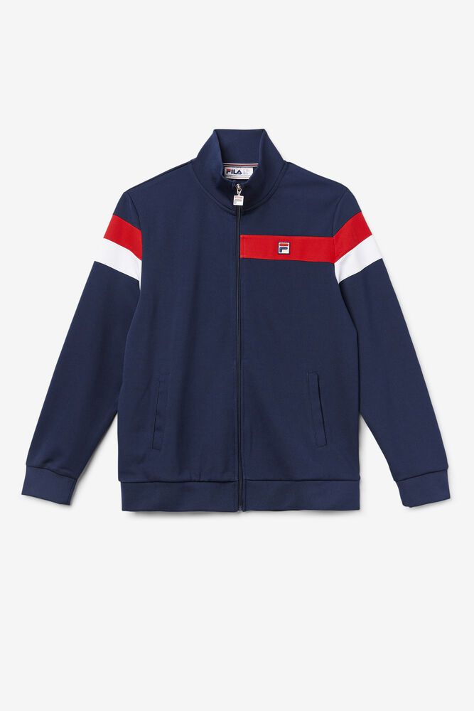 Fila Jacket Mens Navy - Malcolm Track - Philippines 4291583-VG